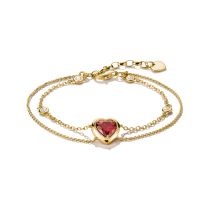 Thomas Sabo A2222-414-10-L19V Bracciale A doppia fila con cuore Elyndra Placcato oro