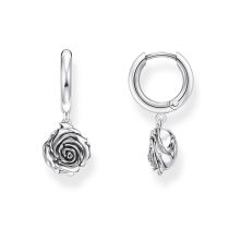 Thomas Sabo CR757-637-21 Orecchini a cerchio midnight rose argento Signore
