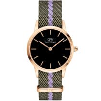 Daniel Wellington DW00100680 Orologi Donna Iconic NATO Green/Purple 28mm 3ATM