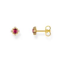 Thomas Sabo H2311-995-10 Orecchini a perno placcati oro con pietra rossa Donne