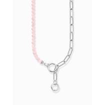 Thomas Sabo KE2193-035-9-L47V Collana in argento con elementi di catena a maglie e perline rosa da donna