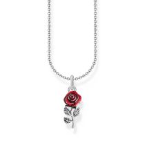 Thomas Sabo KE2219-664-10-L45V Collana in argento con ciondolo a forma di rosa rossa Donne
