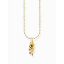 Thomas Sabo KE2269-413-39-L45V Collana placcata oro con ciondolo a forma di rosa da donna