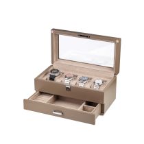 Rothenschild RS-3421-4-TA-TAN scatola porta orologi marrone [4] con velluto beige + cassetto