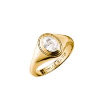 Thomas Sabo TR2523-414-14-56 Anello con pietra di zircone bianco Ovale Placcato oro Donna