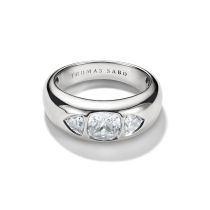 Thomas Sabo TR2525-051-14-58 Anello con pietre di zircone bianco sfaccettate Argento Donna