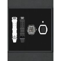 Tsar Bomba TB8218(1+2)CF/FKM-01BK/WH Orologio Uomo Atomic Twin Orologio Automatico Intercambiabile 45mm 10ATM 