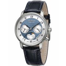 Zeppelin 8537-3 Orologio Uomo Friedrichshafen Fasi Lunari 35mm 5ATM 