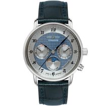 Zeppelin 8537-3 Orologio Uomo Friedrichshafen Fasi Lunari 35mm 5ATM 