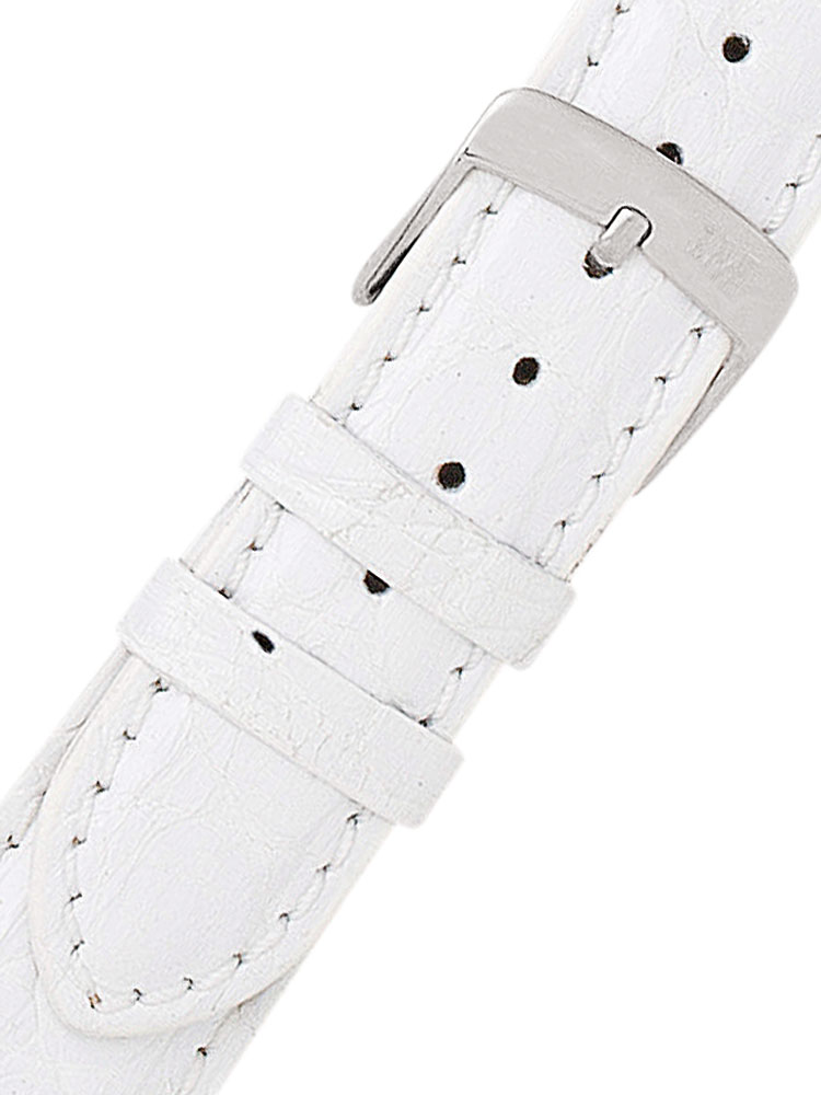 Cinturino Orologio In Pelle Bianca 18mm Con Fibbia Ad Ardiglione E Anse