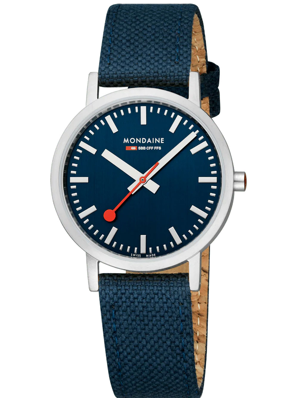 Mondaine Orologio analogico al quarzo da uomo con cinturino in pelle MSE40610LB, Nero, cinghia