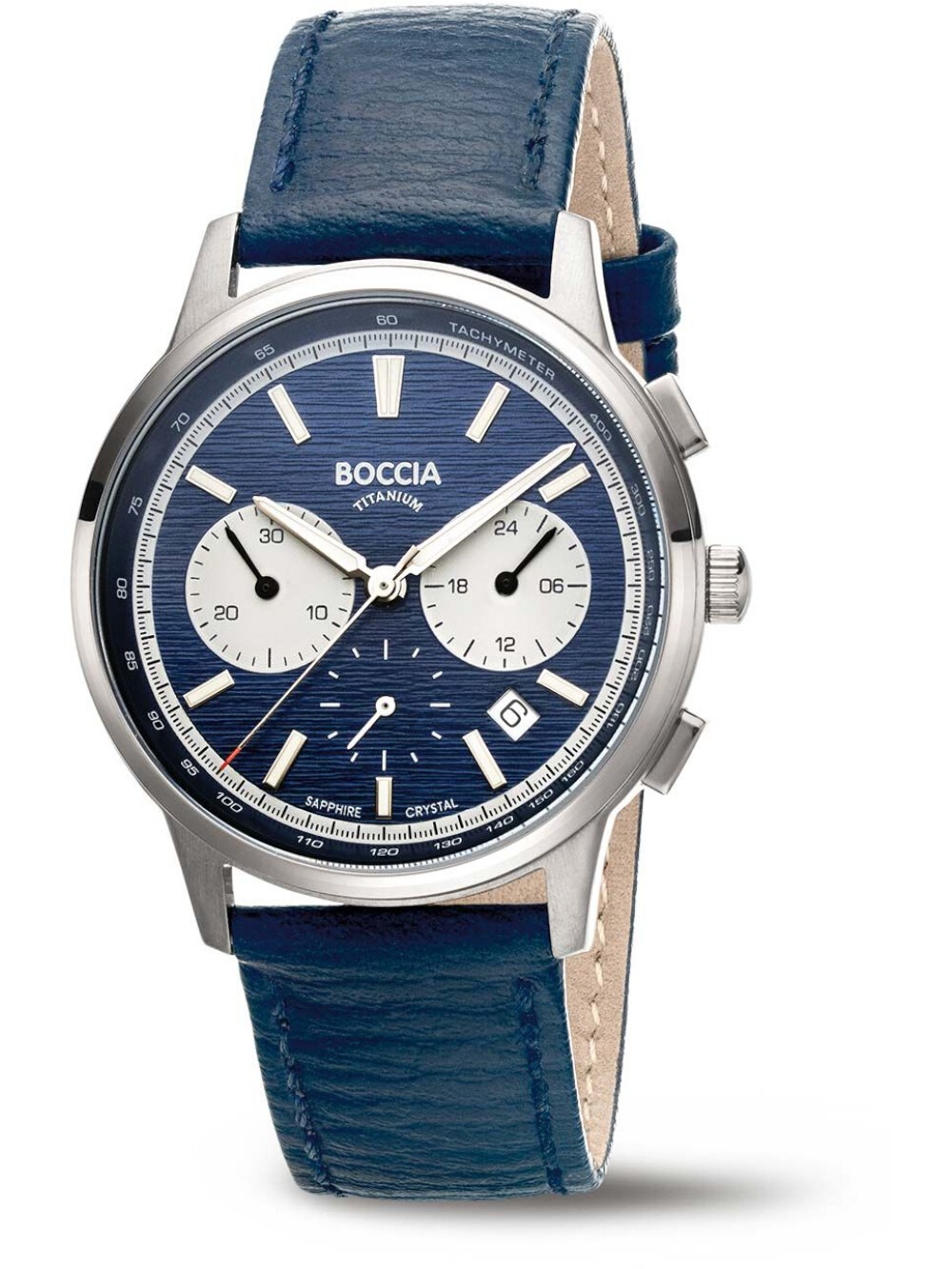 Boccia Orologio Da Uomo Al Quarzo - Modello 3636-02 - Cassa In Titanio 37,5mm - Vetro Zaffiro - Cinturino In Pelle