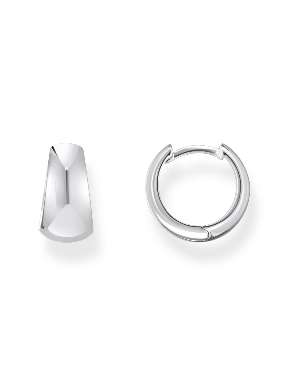 Thomas Sabo Orecchini A Cerchio Trapezoidali In Argento 925 Riciclato - CR740-001-21, Eleganza Anni '90 - 3