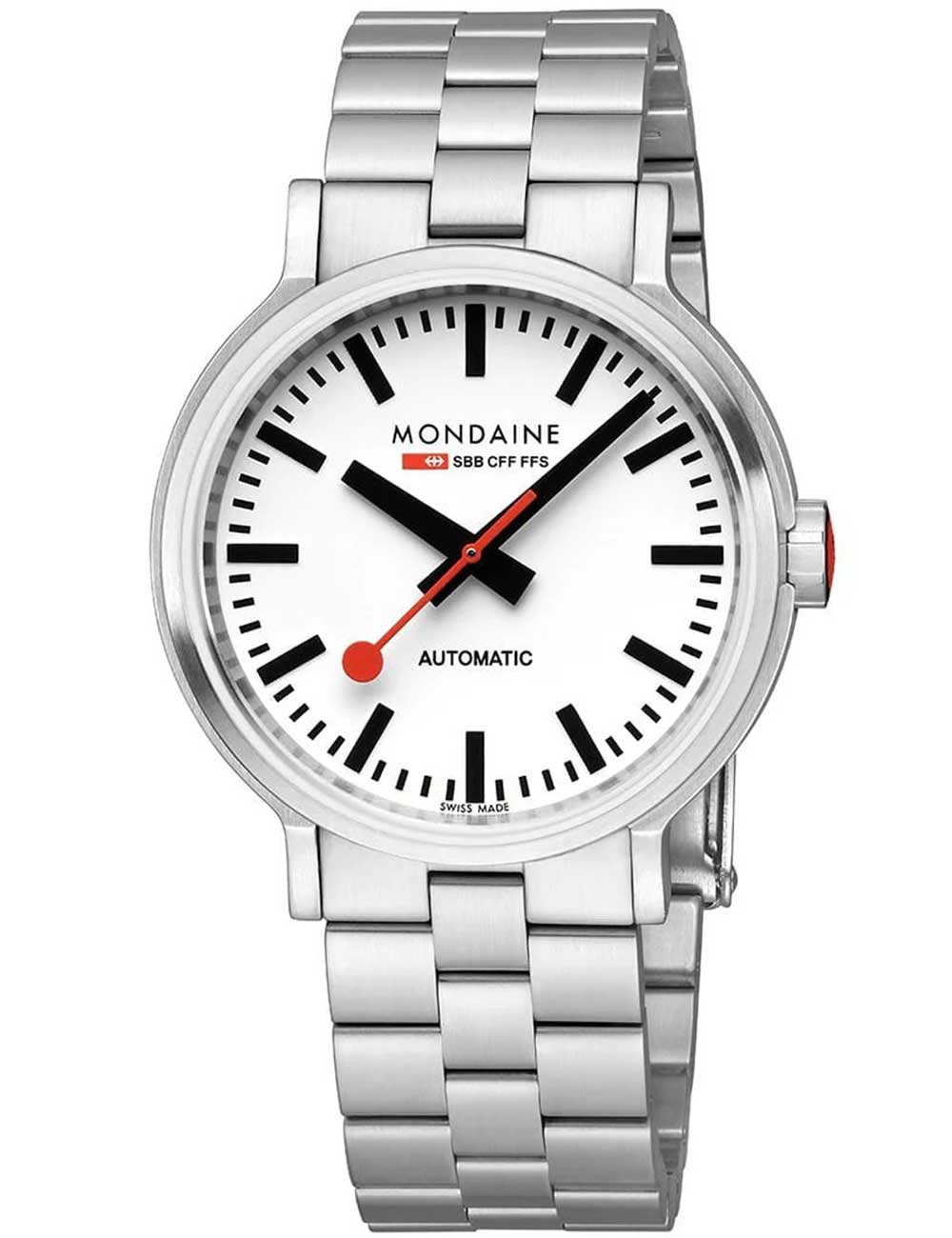 Mondaine Montre à quartz analogique pour homme avec bracelet en cuir MST. 41020.LBV.2SE, argenté, bracelet