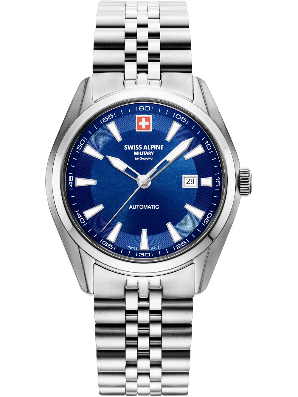 Swiss Alpine Military 7076.9 Orologio Uomo Cronografo Al Quarzo Svizzero - Cassa Acciaio 45mm, Cinturino Pelle, 10 ATM